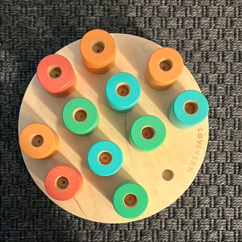 Orange and Green Learning Toy with Wooden Base